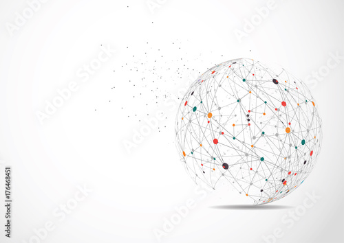 Global network connection. World map point and line composition concept of global business. Vector Illustration