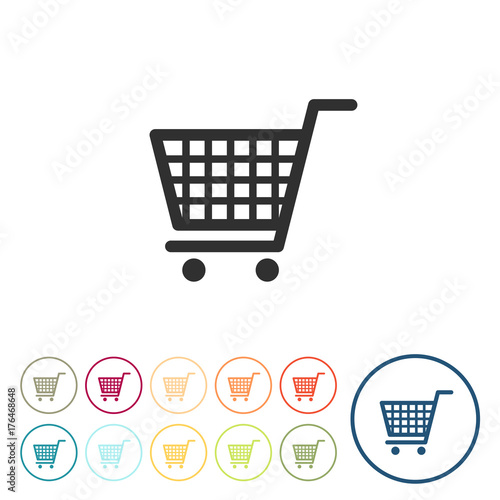 Runde Schaltflächen - Einkaufswagen - Shop