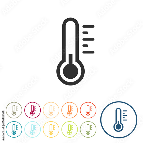 Runde Schaltflächen - Thermometer kühl