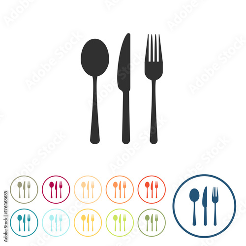 Runde Schaltflächen - Besteck - Catering