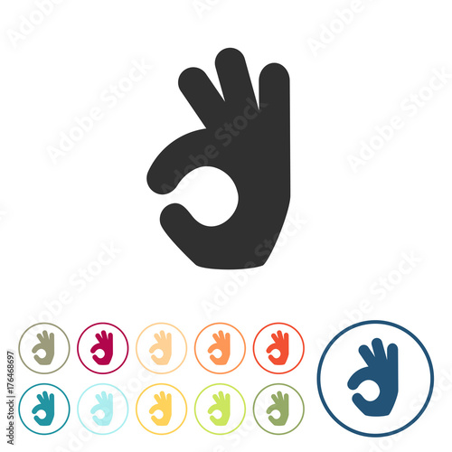 Runde Schaltflächen - Handgeste - Zustimmung