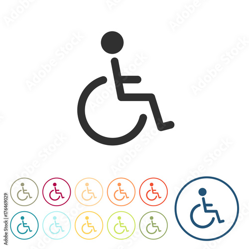 Runde Schaltflächen - Rollstuhlfahrer