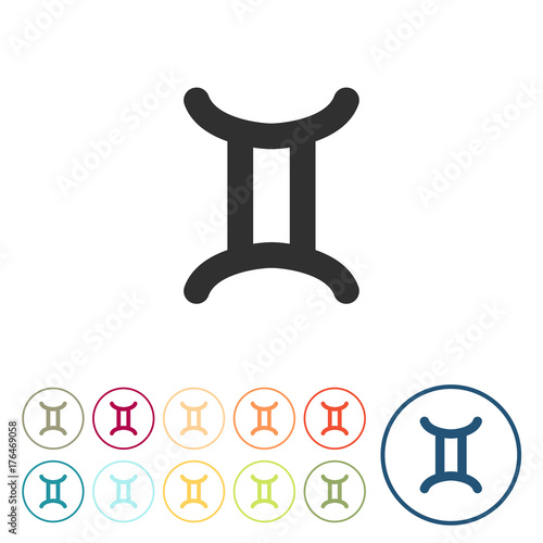 Runde Schaltflächen - Zwillinge - Tierkreis