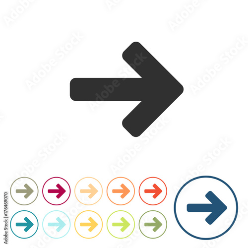 Runde Schaltflächen - Pfeil rechts - Auskunft