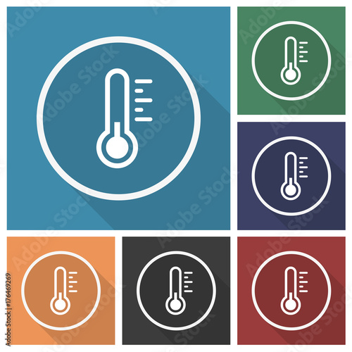 Button - Set - Schatten - Thermometer kalt