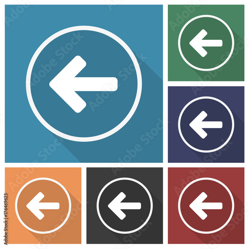 Button - Set - Schatten - Pfeil links - Hinweis