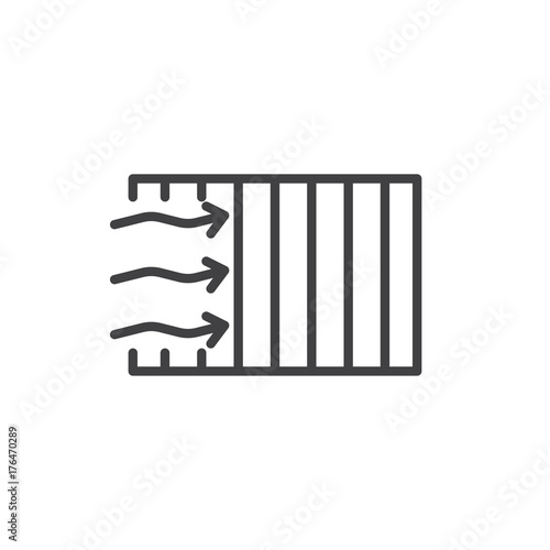 Car air filter line icon, outline vector sign, linear style pictogram isolated on white. Symbol, logo illustration. Editable stroke