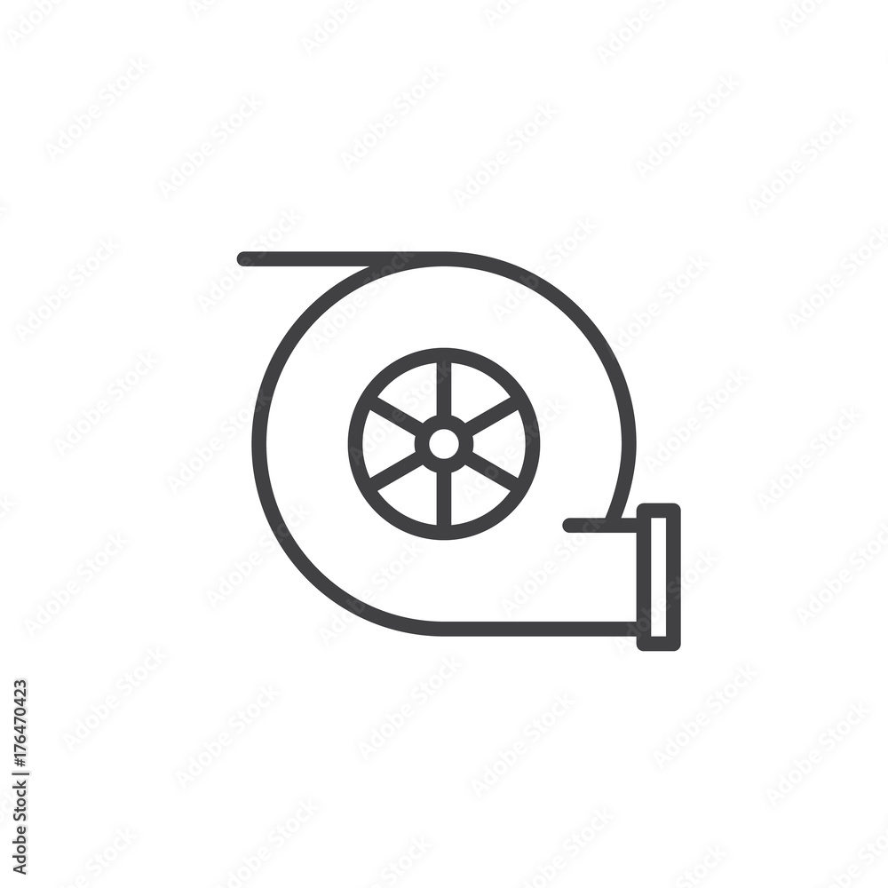 Car turbine line icon, outline vector sign, linear style pictogram isolated on white. Symbol, logo illustration. Editable stroke