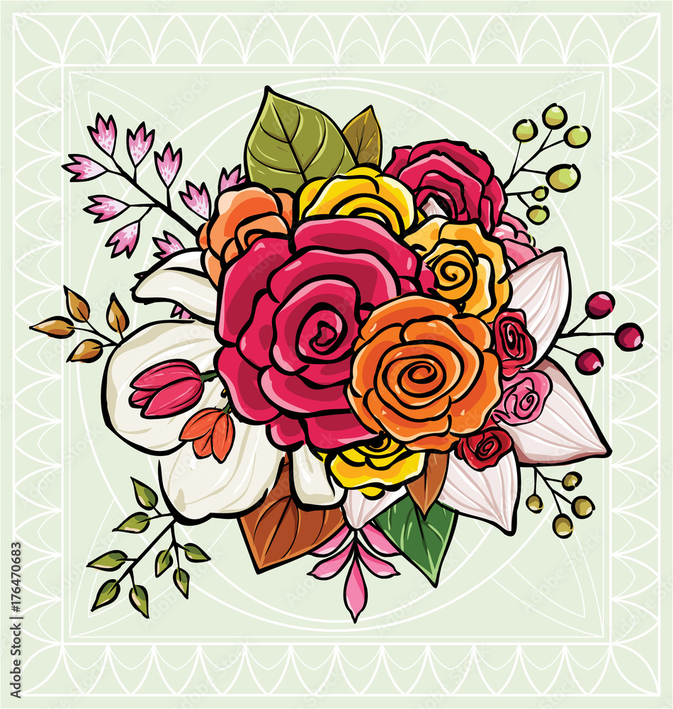 flower bouquet vector illustration flower bouquet vector illustration