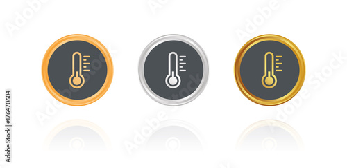 Thermometer kühl - Bronze, Silber, Gold Buttons