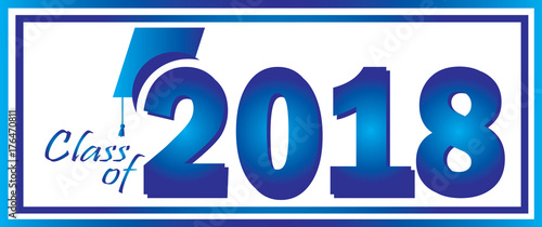Class of 2018 Banner Blue and White