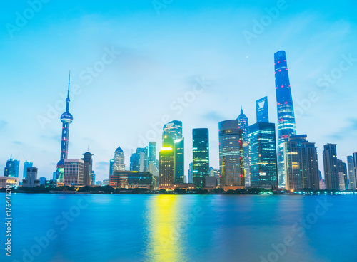 the bund skyline with the oriental pearl tower,shanghai © kalafoto
