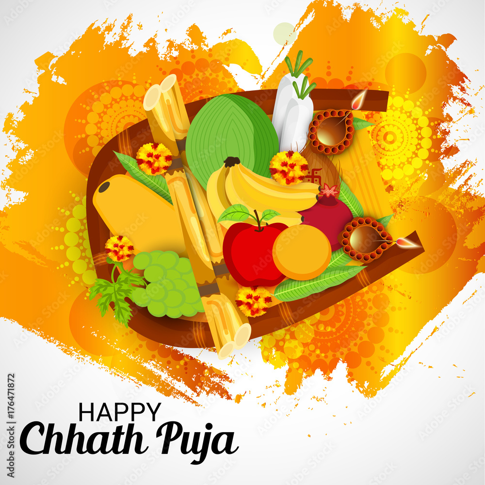 Fototapeta premium Happy Chhath Puja