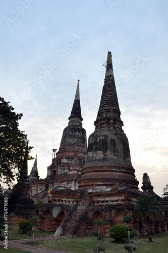 The view around Ayutthaya Historical park  Thailand. It s a UNESCO world heritage  filled by temples and Buddha statues