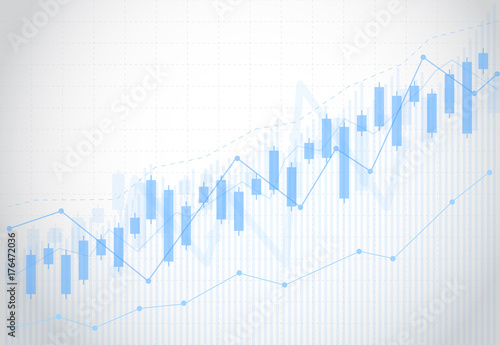Business candle stick graph chart of stock market investment trading on dark background design. Bullish point, Trend of graph. Vector illustration
