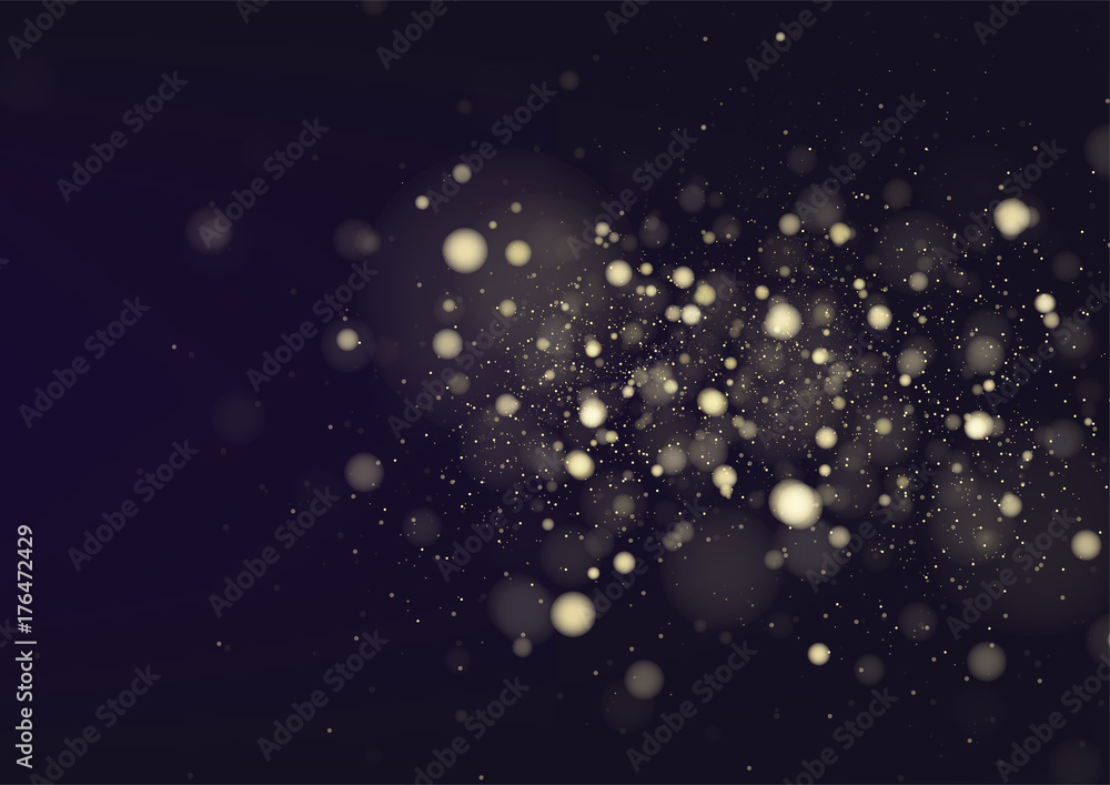 Glitter vintage lights defocused background. silver and black. Christmas background. Vector illustration - obrazy, fototapety, plakaty 