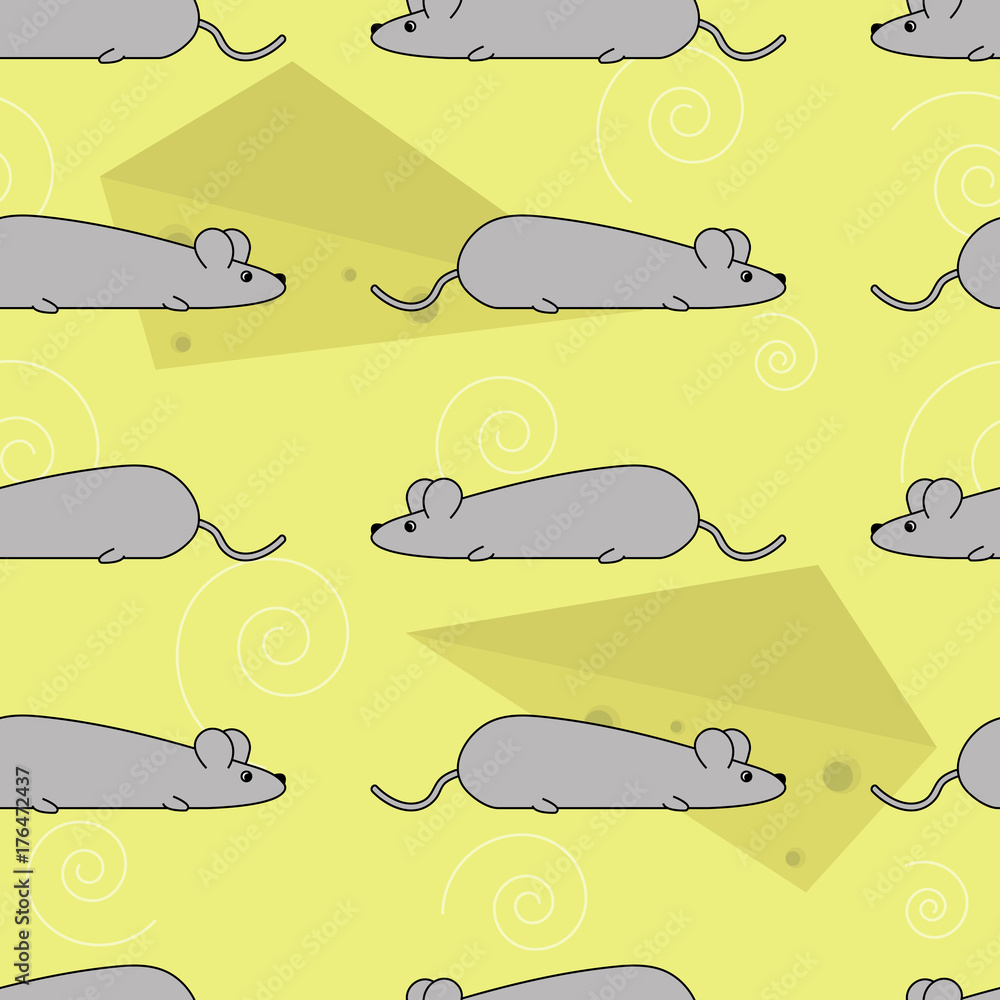 Vector seamless pattern with mice Vector seamless pattern with mice