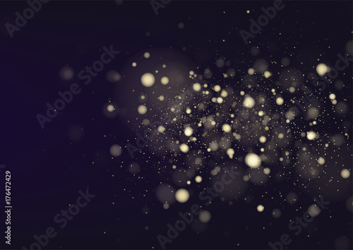 Glitter vintage lights defocused background. silver and black. Christmas background. Vector illustration