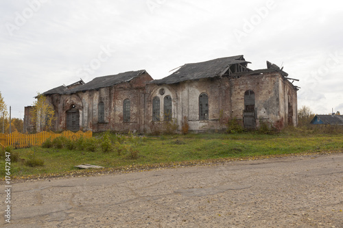 Ruins of the Church of the Nativity of the Blessed Virgin on Spassky (Kokshengsky) Pogost, Tarnogsky district, Vologda region, Russia