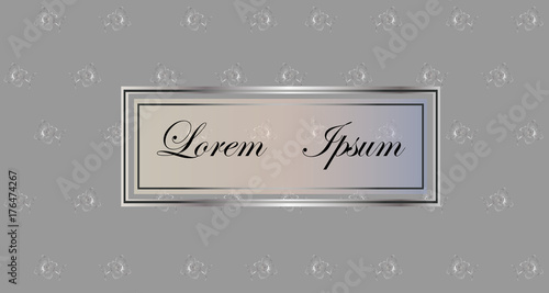 Frame with floral pattern in shades of gray.