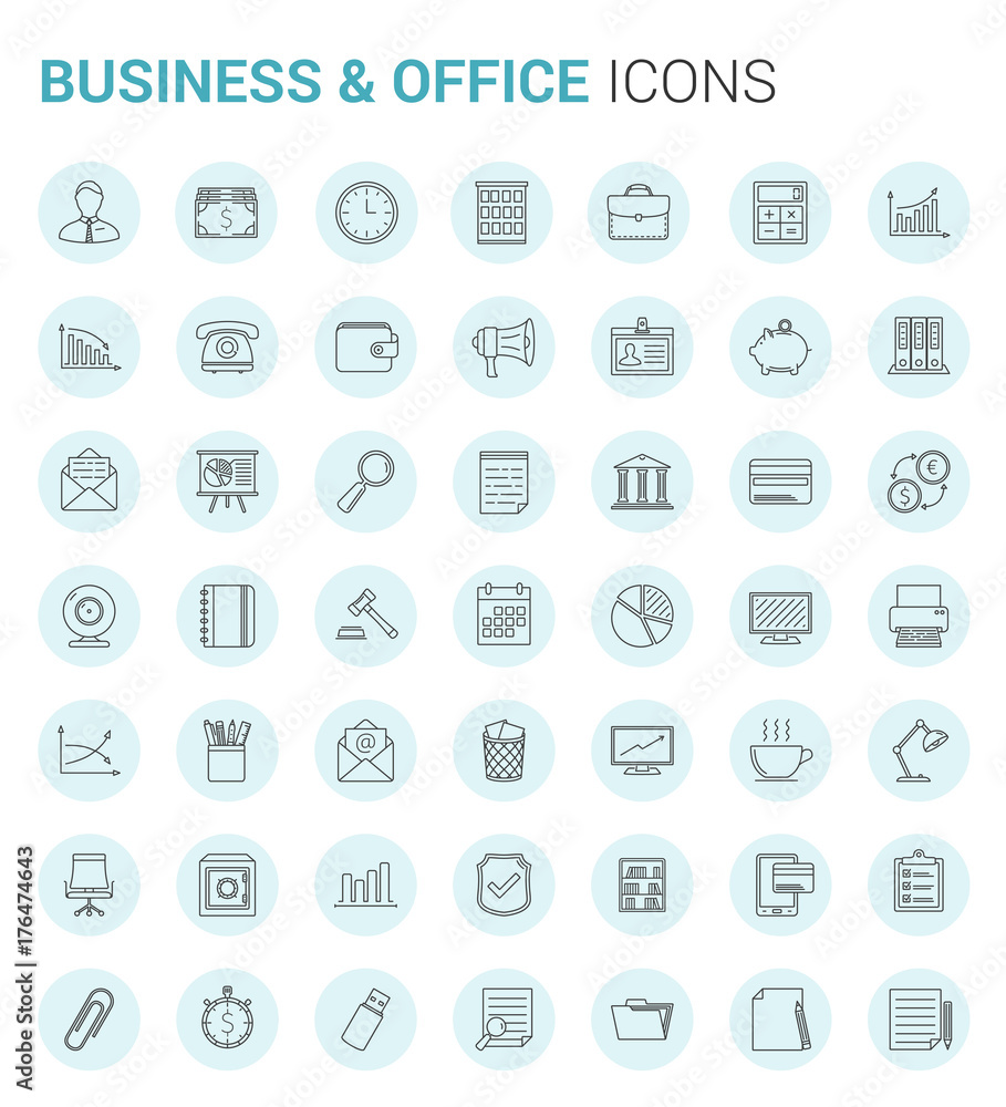 Business and Office Line Icons Business and Office Line Icons