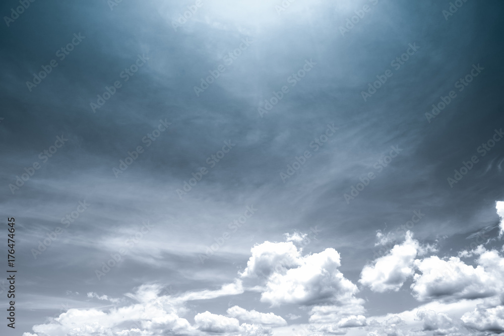 Black and white scene of sky and clouds background
