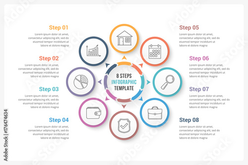 Circle Infographics with Eight Elements