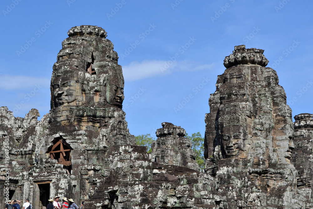 The view around Bayon Temple complex, - Angkor Wat. Can you see faces are everywhere?