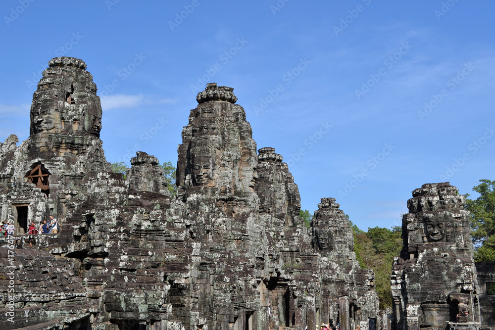 The view around Bayon Temple complex, - Angkor Wat. Can you see faces are everywhere?
