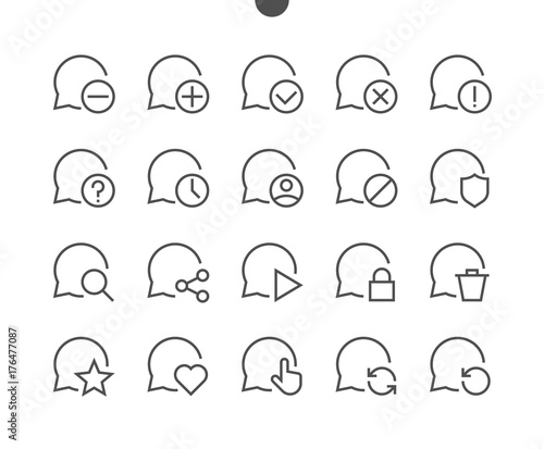 Messages UI Pixel Perfect Well-crafted Vector Thin Line Icons 48x48 Ready for 24x24 Grid for Web Graphics and Apps with Editable Stroke. Simple Minimal Pictogram