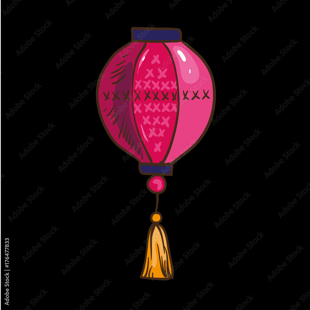 Chinese lantern. Vector illustration. Isolated