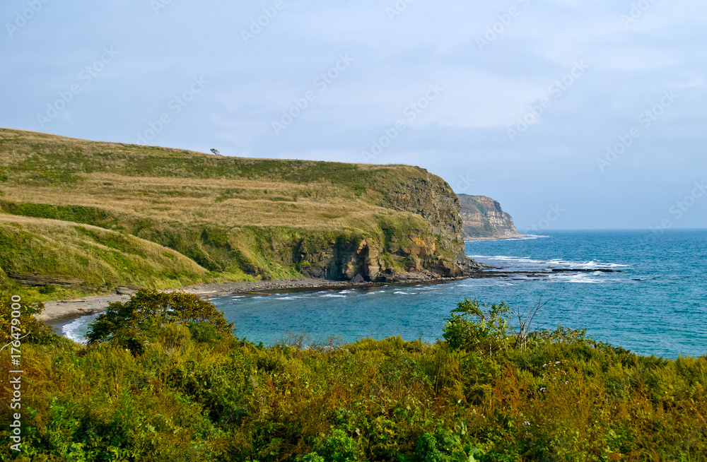 Summer landscape, view of the sea and rocks, Russky Island, Sea of Japan Summer landscape, view of the sea and rocks, Russky Island, Sea of Japan