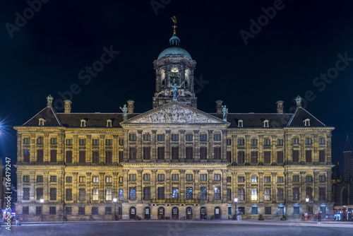 The Royal Palace in Dam Square, Amsterdam. Netherlands.