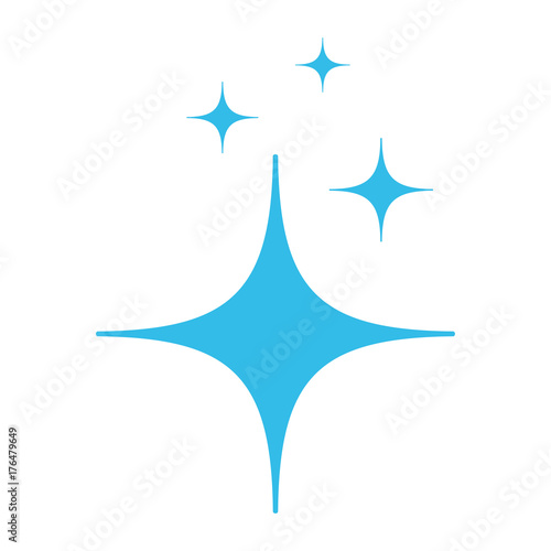 Clean star blue icon. Flat vector cartoon illustration. Objects isolated on a white background.