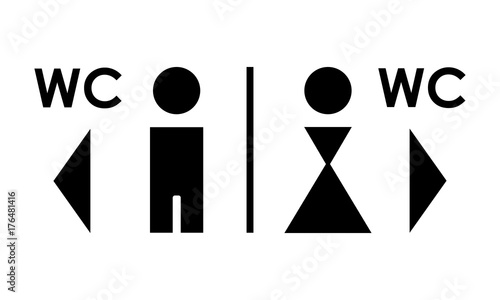 WC icons. Sign for restroom - men and women. Vector illustration
