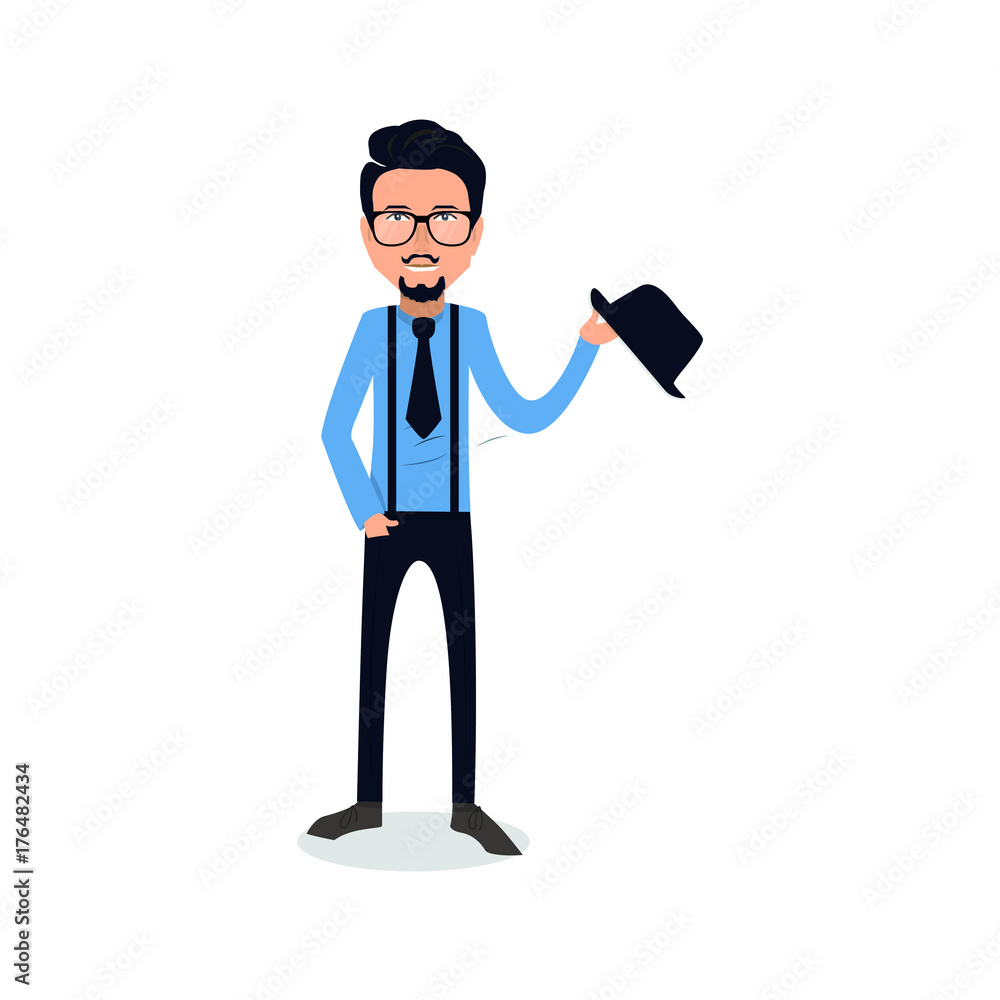 funny and cool cartoon guy in casual clothes, gesturing. Vector illustration, Hipster Style funny and cool cartoon guy in casual clothes, gesturing. Vector illustration, Hipster Style
