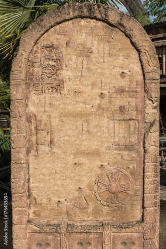 Stone Stele inside a Park in Italy photo