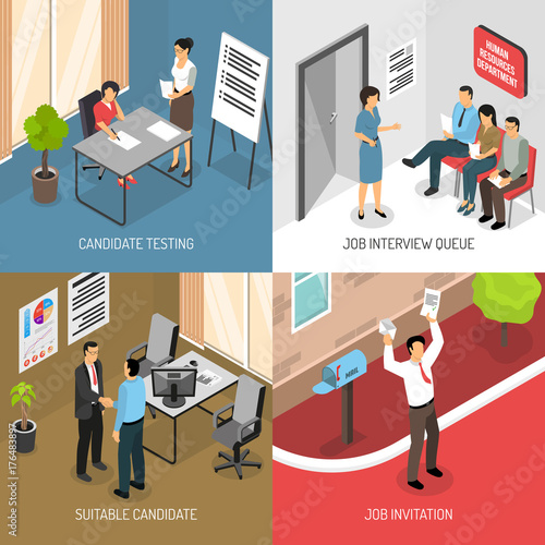 Employment Isometric Design Concept