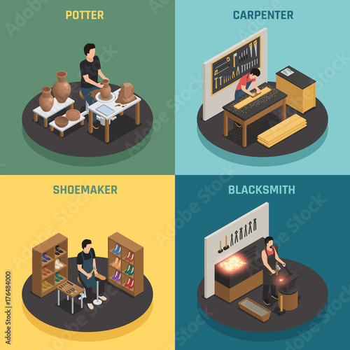 Craftsman Professions 2x2 Design Concept