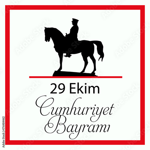 29 Ekim Cumhuriyet Bayramı kutlu olsun or Republic of Turkey Holiday vector poster