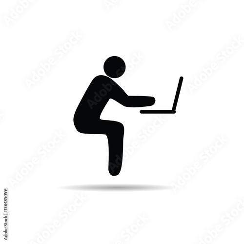 man icon with laptop illustration