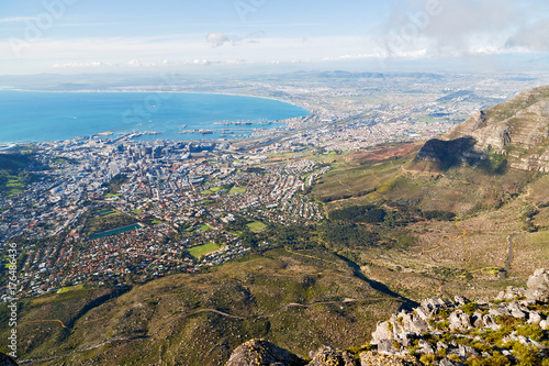 in south africa  city skyline from mountain