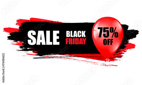 Black friday sale. Black web banner. Poster Sale. The original inscription. Vector illustration