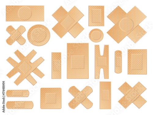 Medical Plasters Perforated Realistic Set 