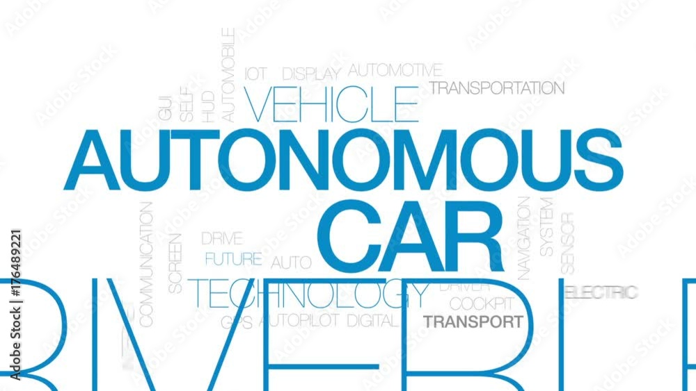 Autonomous car animated word cloud, text design animation. Kinetic typography. Autonomous car animated word cloud, text design animation. Kinetic typography.