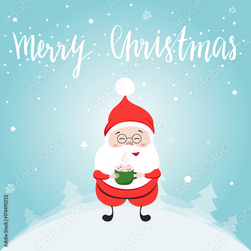 Wallpaper Mural Little Happy Santa Claus Cartoon Character. Torontodigital.ca