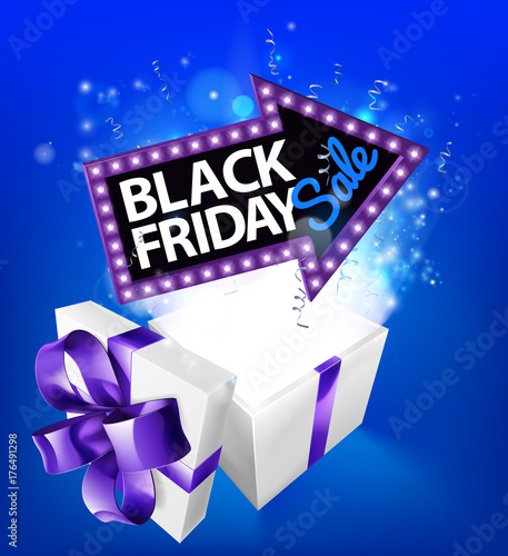 Black Friday Sale Gift Box Sign