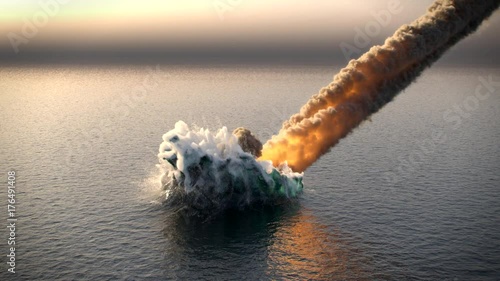 meteorite fall into the ocean photo