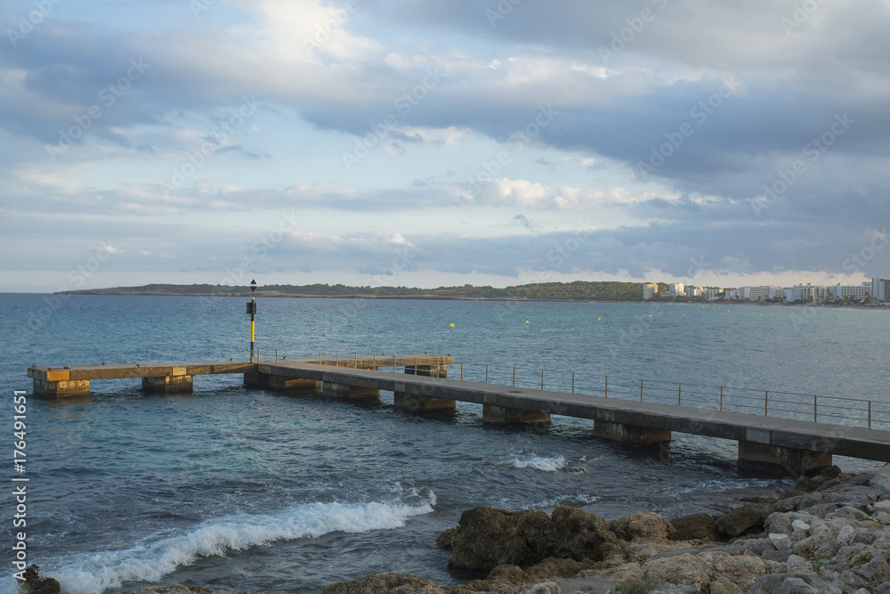 Fototapeta premium Cala Millor, Palma de Mallorca / Spain. October 06, 2017. The beaches of Cala Millor are located on one of the most beautiful and welcoming coasts of Mallorca.