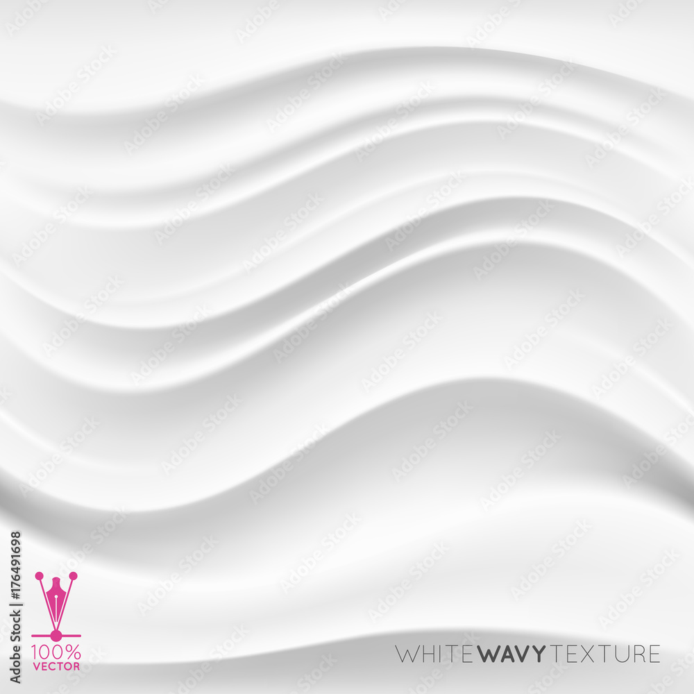 White creamy texture. Wavy background.